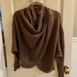 Brown wrap free people sweater